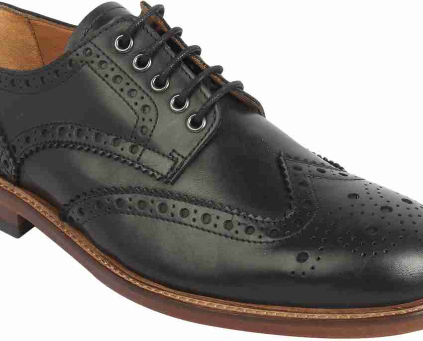Clarks mens black brogues discount