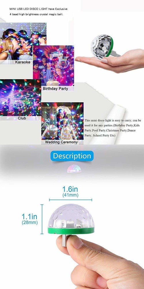 Sound Boss USB Party Lights Mini Disco Ball,Led Small Magic Ball Sound  Control DJ Stage Light Colorful Strobe RGB Lamp Car Fancy Lights Price in  India - Buy Sound Boss USB Party