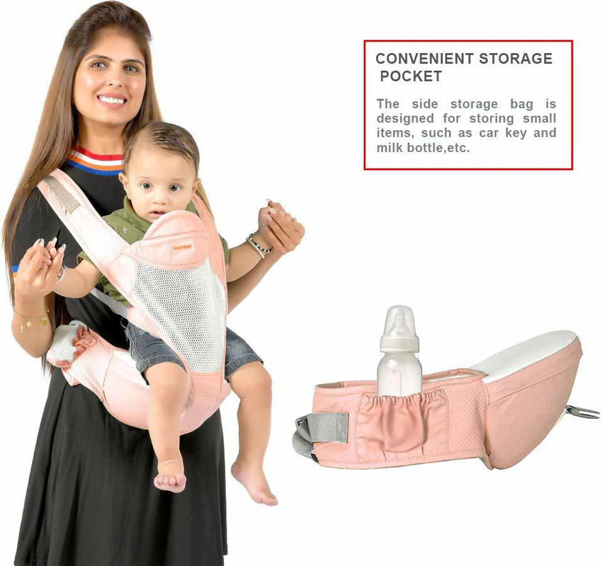 ET BAZAR Ergonomic Baby Carrier with Hip Seat Breathable Baby Carriers with Detachable Seat Adjustable Waist Strap for 30 45inch Waist 6 Positions to Carry Your Newborn Infant Toddler Kids Green Baby ...