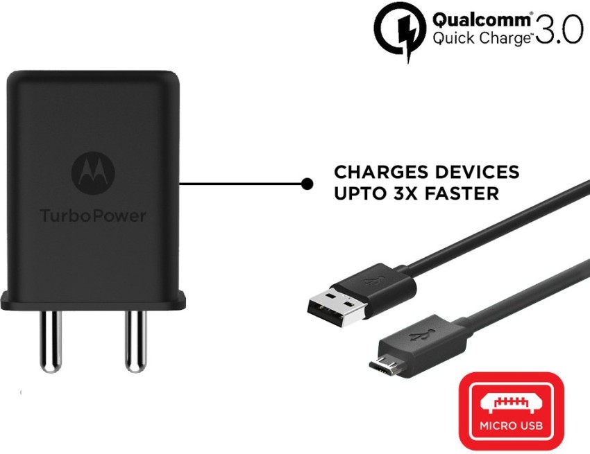 Motorola TurboPower 15+ Wall Charger + Micro-USB Data Cable