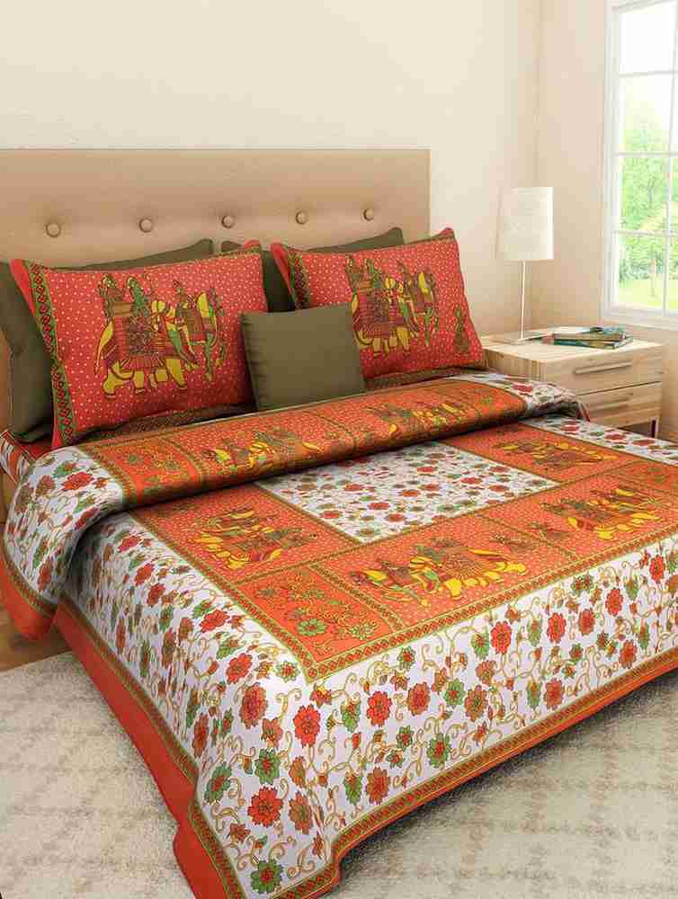 Soft Double Cotton Bed sheet 144 TC Cotton Double Jaipuri Prints Flat Bedsheet Buy Soft Double Cotton Bed sheet 144 TC Cotton Double Jaipuri Prints Flat Bedsheet Online at Best Price