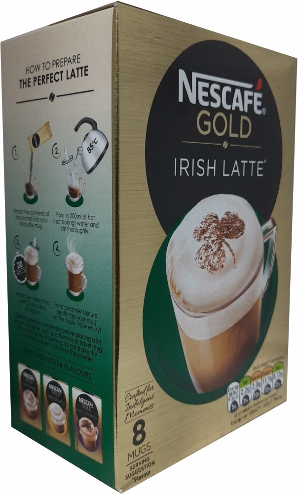 Nescafe Gold Irish Latte Instant Coffee Sachets, (8 x 22g), 176g Instant  Coffee Price in India - Buy Nescafe Gold Irish Latte Instant Coffee  Sachets, (8 x 22g), 176g Instant Coffee online