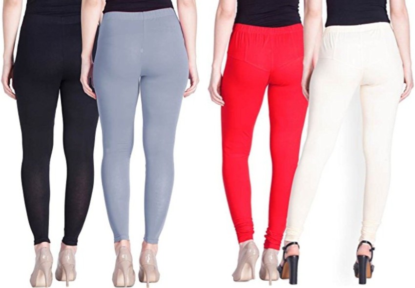 Buy online Red Solid Ankle Length Leggings from Capris & Leggings for Women  by De Moza for ₹359 at 35% off