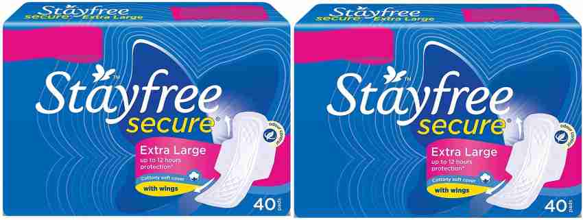 STAYFREE Secure Extra Large 40+40 Sanitary Pads Sanitary Pad