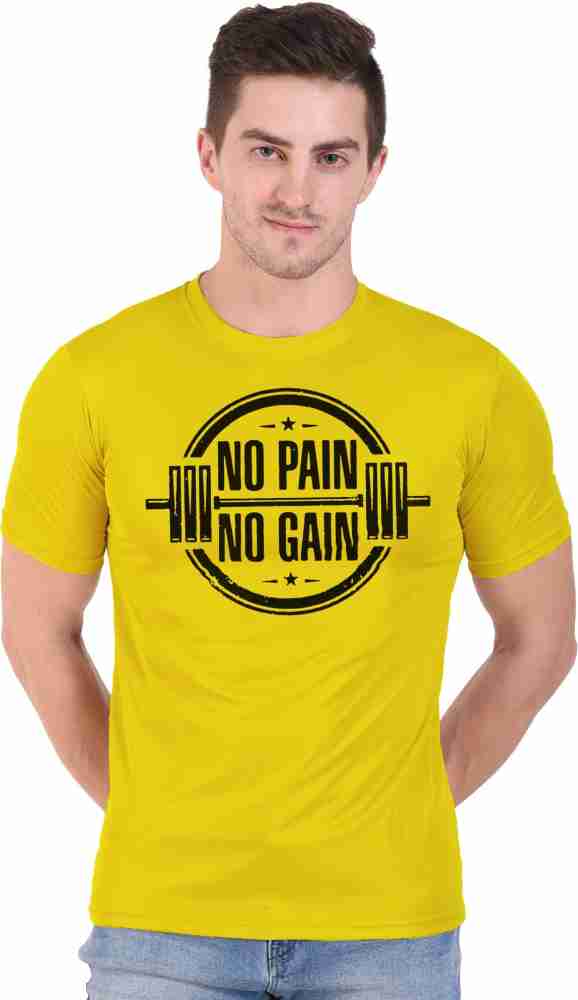 cartoon kraft Printed Men Round Neck Yellow T-Shirt - Buy cartoon