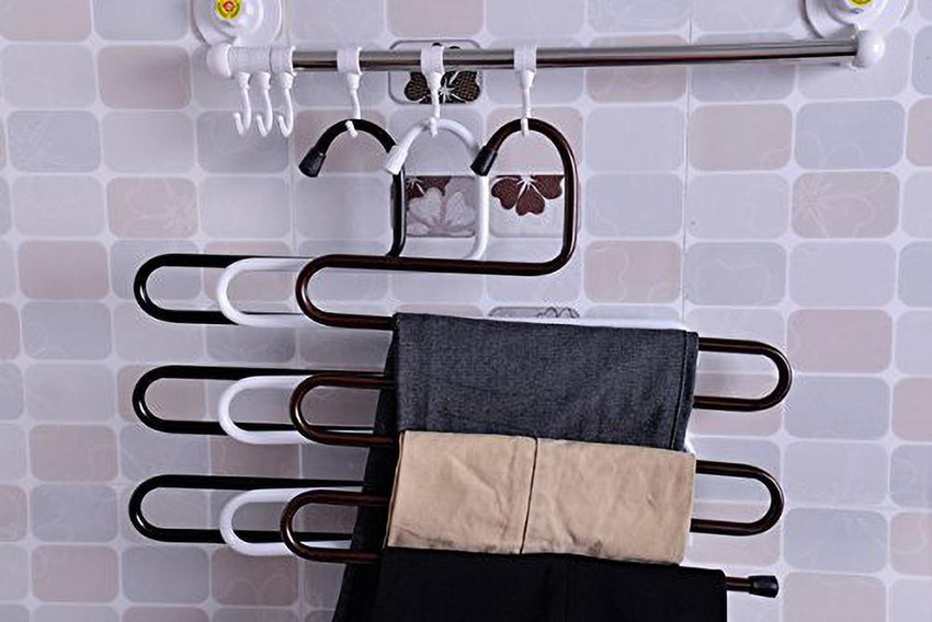 Kanha Space Saving Pants Hangers Non Slip Stainless Steel Clothes Pants Hanger 5 Tiers Design S Shape Pants Rack Closet Storage Organizer for Pants Jeans Closet Organizer Price in India Buy