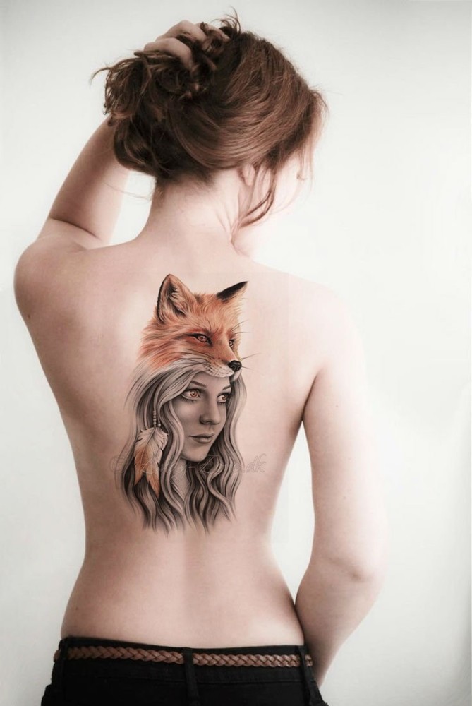 Unique Fox Tattoo On Both Hand