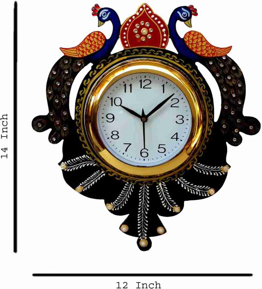 DivineCrafts Analog 35.56 cm X 30.48 cm Wall Clock Price in India