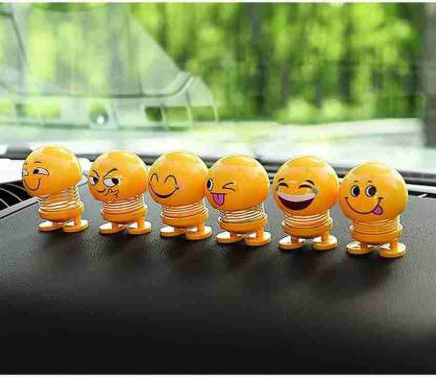 india fun zone Spring Emoji Shaking Head Dolls Smiley Face Dancing Noddig Toys Car Dashboard Table 6 pcs Spring Emoji Shaking Head Dolls Smiley Face Dancing Noddig Toys Car Dashboard Table