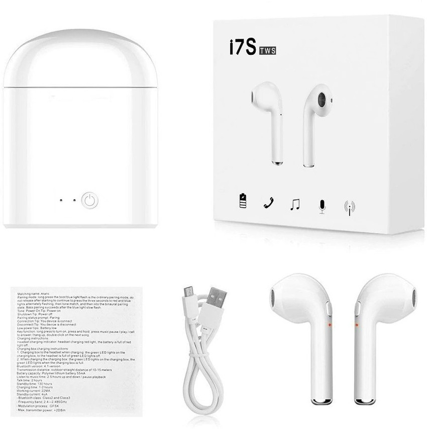 I7s tws store earbuds charging instructions