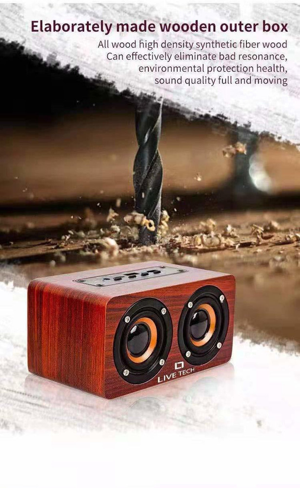 Live tech jalsa sale wireless wooden speaker