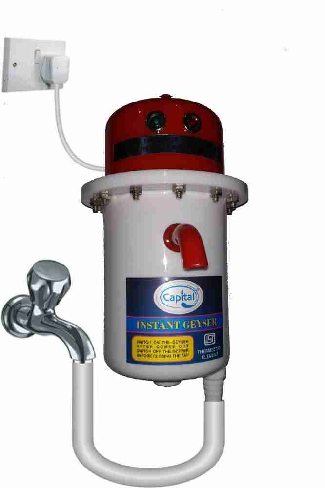Capital 1 L Instant Water Geyser (PORTABLE GEYSER 3KW 1 L INSTANT ELECTRIC  GEYSER MULTI PURPUSE, Red, White) Price in India - Flipkart