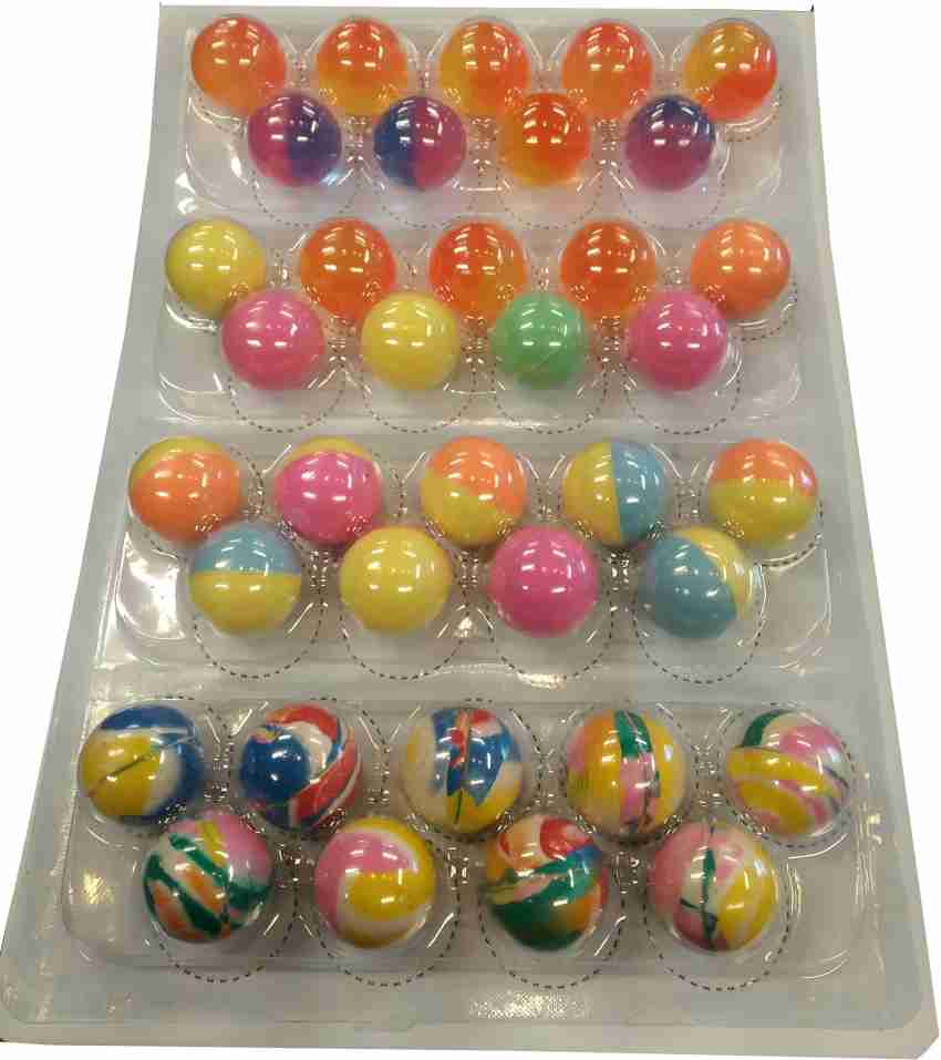 Rubber & Plastic Crazy ball Set (Multicolour) - 24 Balls (Standard Size)