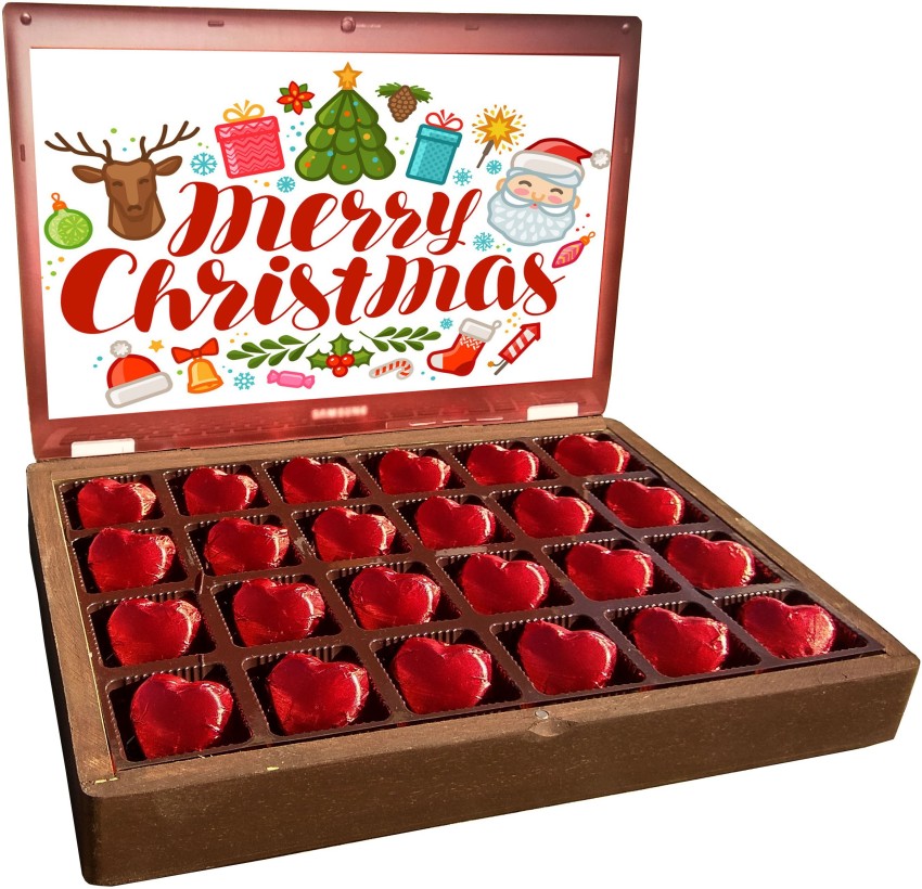 Innovative Merry Christmas Wishes Chocolate in wooden Gift Box Truffles  Price in India - Buy Innovative Merry Christmas Wishes Chocolate in wooden  Gift Box Truffles online at