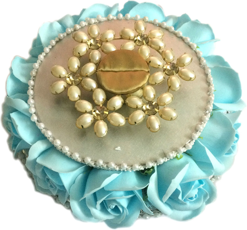 Loops n knots Blue Rose Wedding Ring Platte With Single Ring