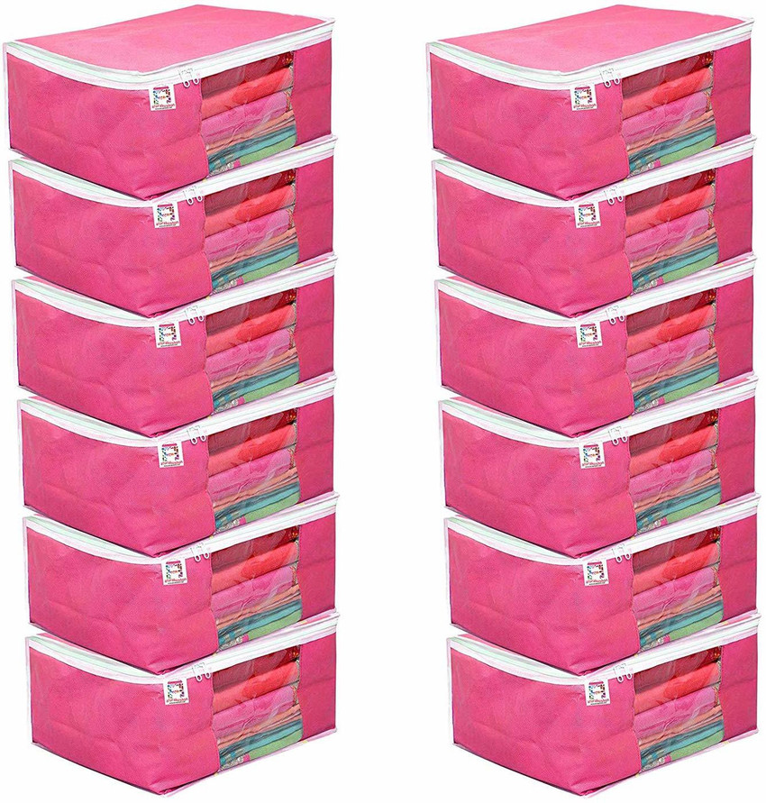 atorakushon Set of 12 Fabric 12 Piece Saree Cover Clothes Storage