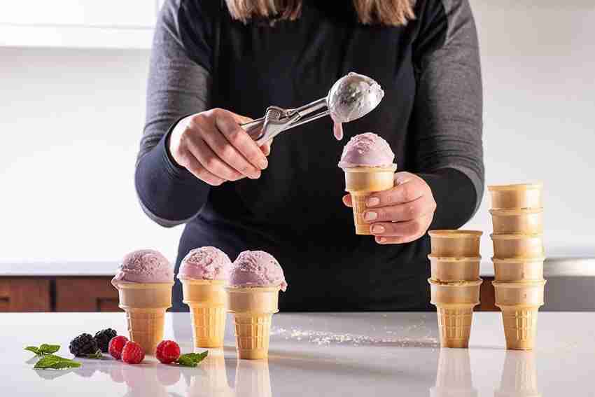 Ice Cream Scoop, Stainless Steel Ice Cream Scooper for Cookie Dough Gelato  Sorbet and Melon baller for Fruit Yogurt 