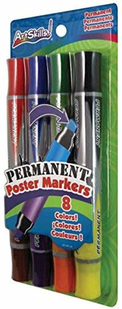 2 Jumbo Permanent Markers ArtSkills Chisel Edge 5/8 Chisel Tip