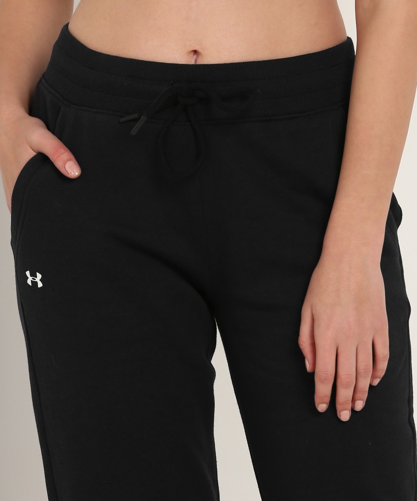 UNDER ARMOUR Solid Women Black Track Pants - Buy UNDER ARMOUR
