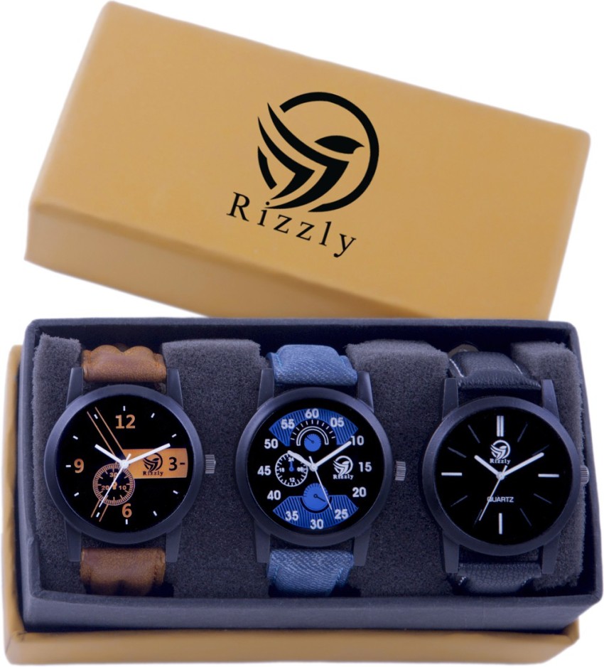 Rizzly Casual PartyWear Formal Stylish New For Mens Analog Watch For Boys Buy Rizzly Casual PartyWear Formal Stylish New For Mens Analog Watch For Boys Exclusive 3 Designer Combo Online at Best Prices