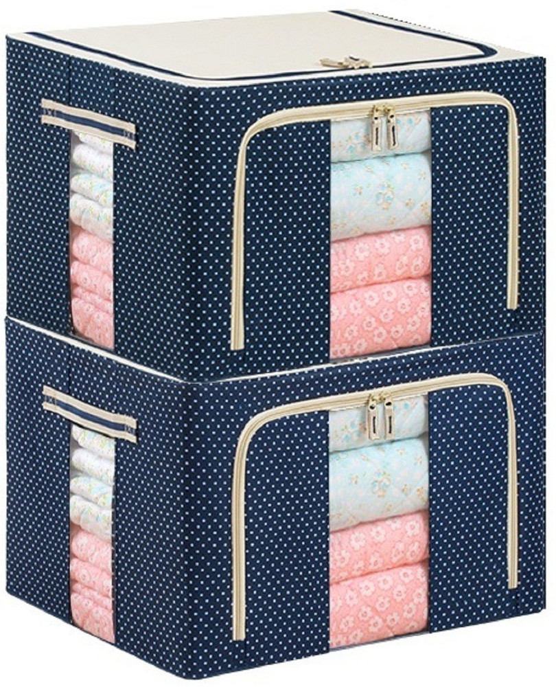 Techtest Storage Box for Clothes Storage Box for Clothes Cloth Storage Bag Blanket Cover Bags for Clothes Big Large Living Box Closet Organizer Cloth Storage Boxes for Wardrobe Polka Dot