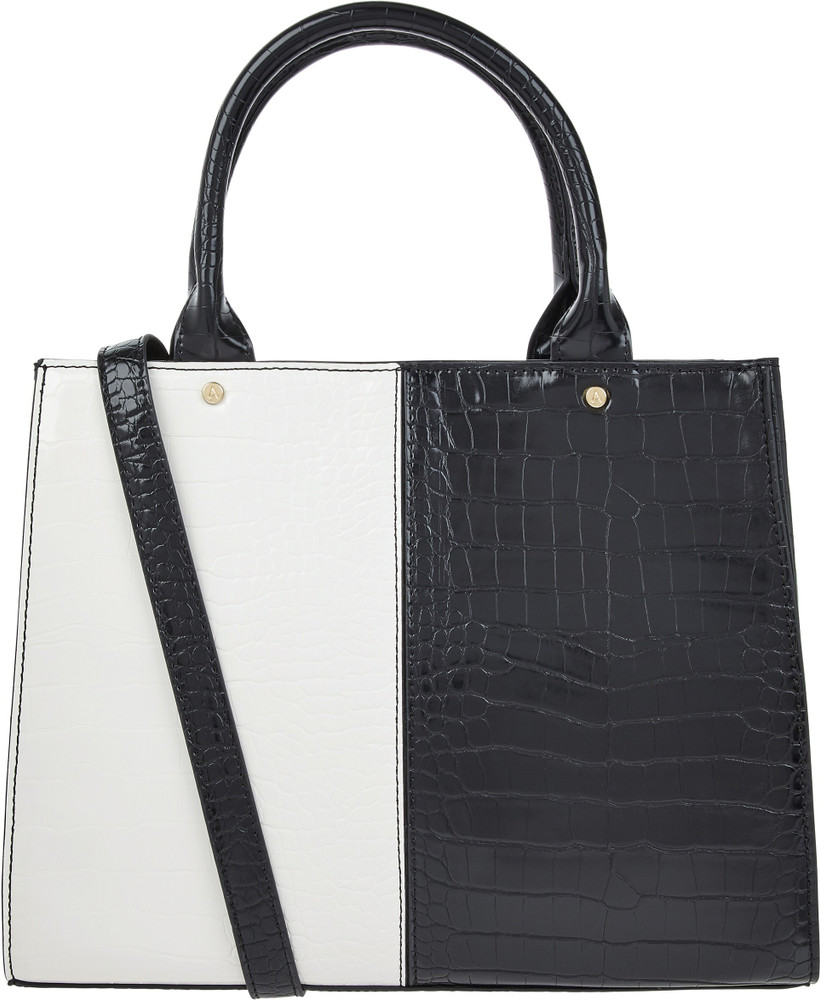 Buy ACCESSORIZE LONDON Women Black White Hand held Bag BLACK