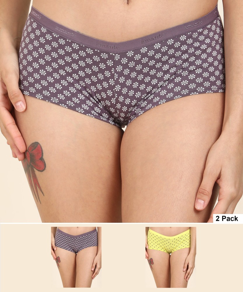 Buy Amante Printed Mid Rise Boyshort Panty (Pack of 2) Multi-Color online
