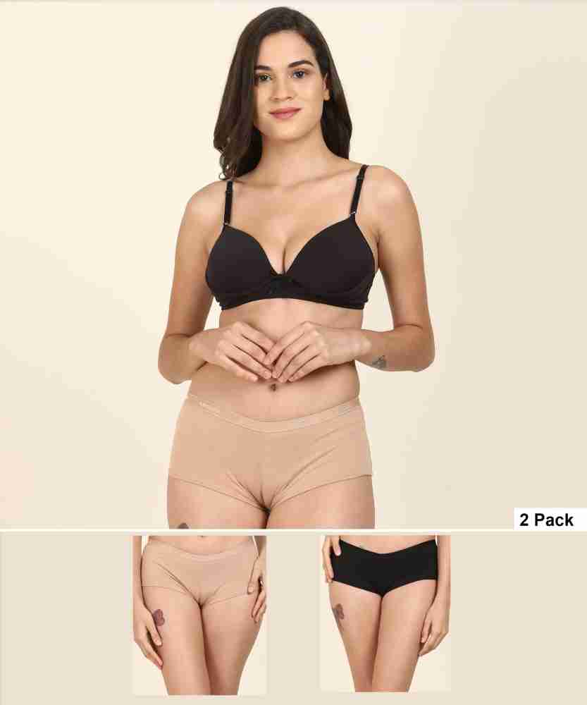 Amante Women Bikini Black, Beige Panty - Buy SANDALWOOD-BLACK-SANDALWOOD  Amante Women Bikini Black, Beige Panty Online at Best Prices in India