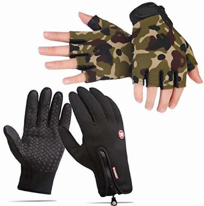 Gants d\'homme Plus Velvet Windproof Full Finger Outdoor Glove pour la  randonnée Camping