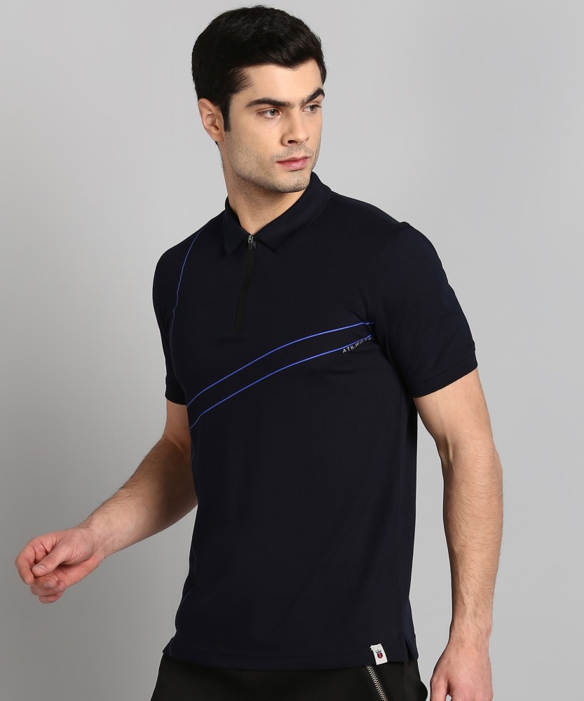 Buy Louis Philippe Men White & Blue Striped Polo Collar T Shirt - Tshirts  for Men 6813057