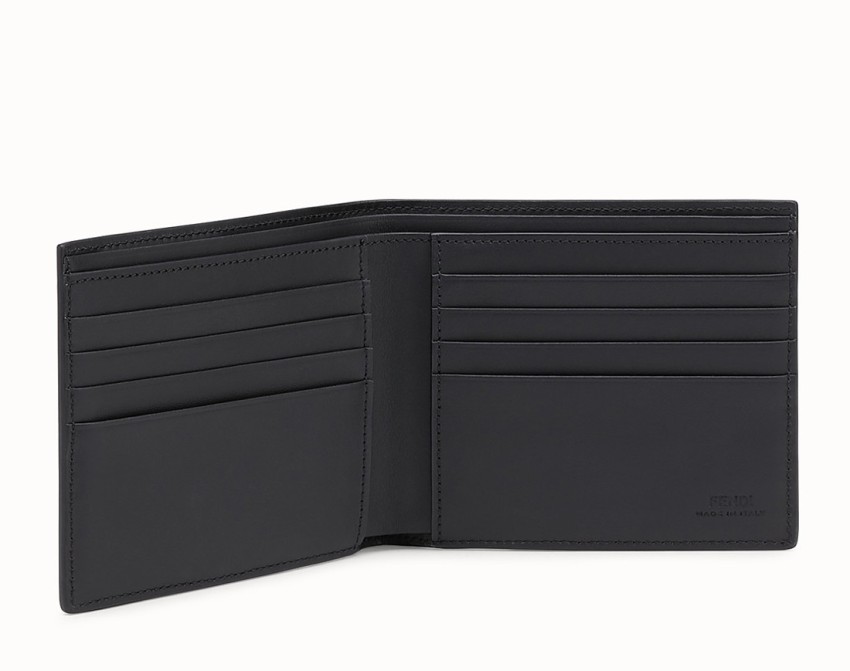 Fendi - FF Black Leather Money Clip Card Holder
