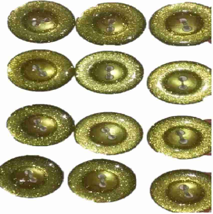 Aapal Collection Golden Color Button Pack of 12 Pcs Plastic