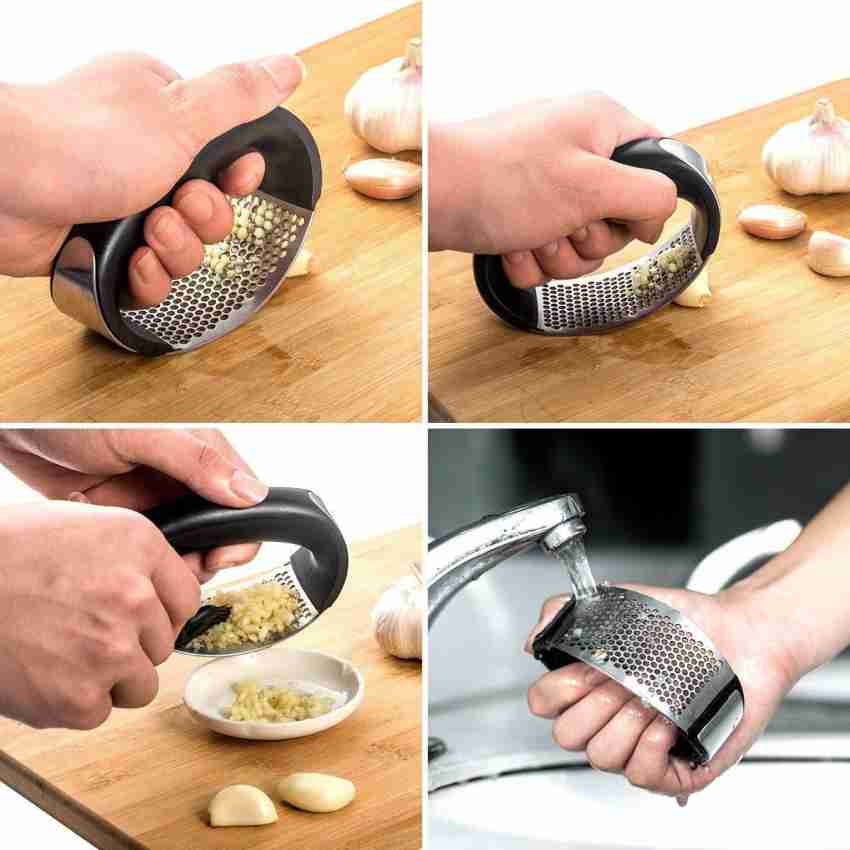 Stainless Steel Garlic Press Rocker Garlic Crusher Squeezer Slicer Mincer  Chopper