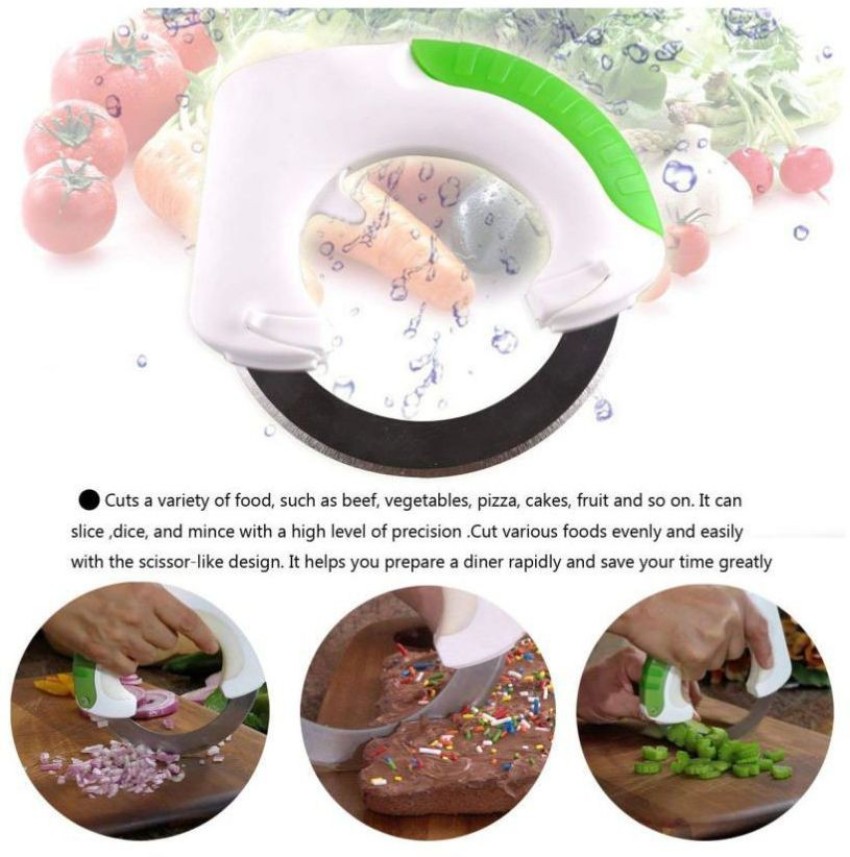 Round kitchen knife -Lettuce Chopper - Rolling Knife Circular Kitchen  Cutter, Great for Meat, Vegetables, Salad, and Pizza 