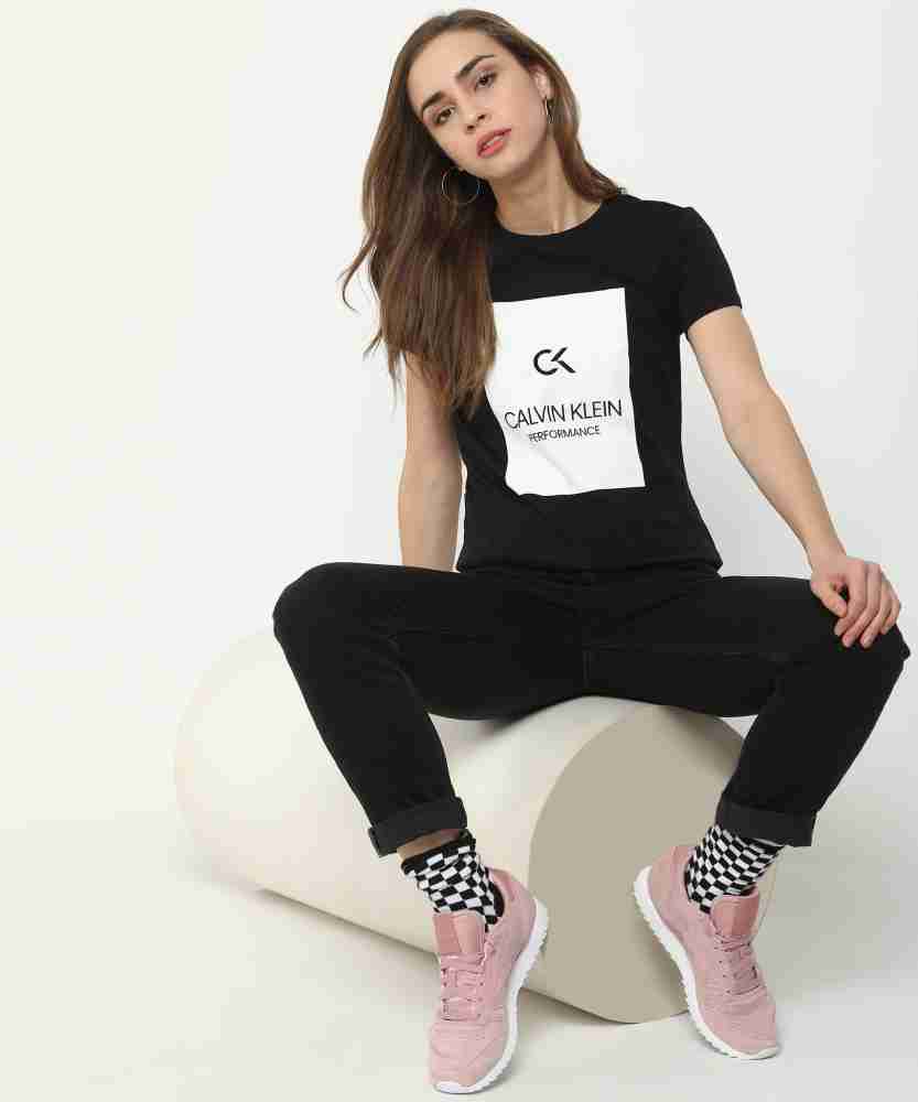Calvin Klein Logo Colorblock Leggings in Black
