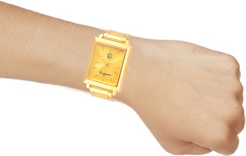 Square gold watch online mens