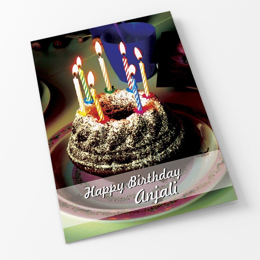 Happy Birthday Anjali - Elegant Birthday Cake With Name
