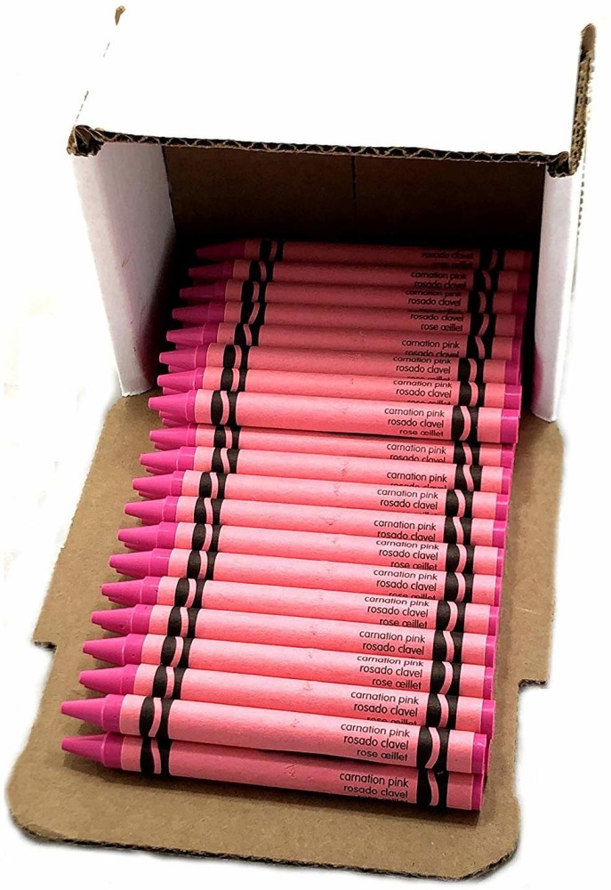 MinifigFans 50 Pink Crayons Bulk - Single Color Crayon  Refill - Regular Size 5/16 x 3-5/8 