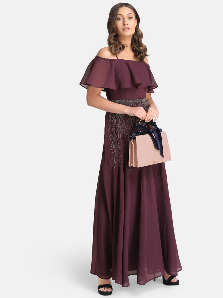 KAZO Women Gown Purple Dress Buy KAZO Women Gown Purple Dress Online at Best Prices in India Flipkart