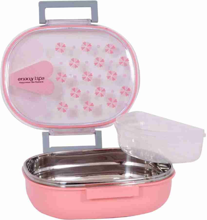 Hot Meal Locker Kids Lunch Box (Pink, Pink, Stainless Steel)