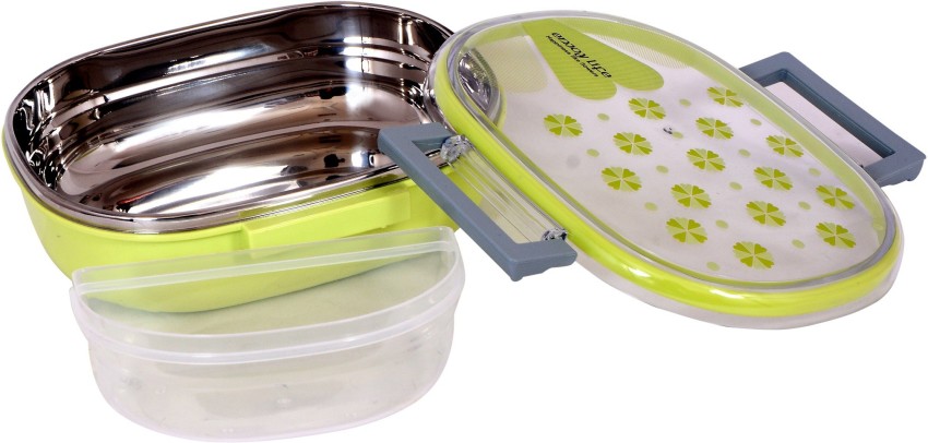 AKR HOT TIFFIN BOX WITH CONTAINER , SIDE LOCK , RUBBER RING  STAINLESS STEEL LUNCH BOX 1 Containers Lunch Box 