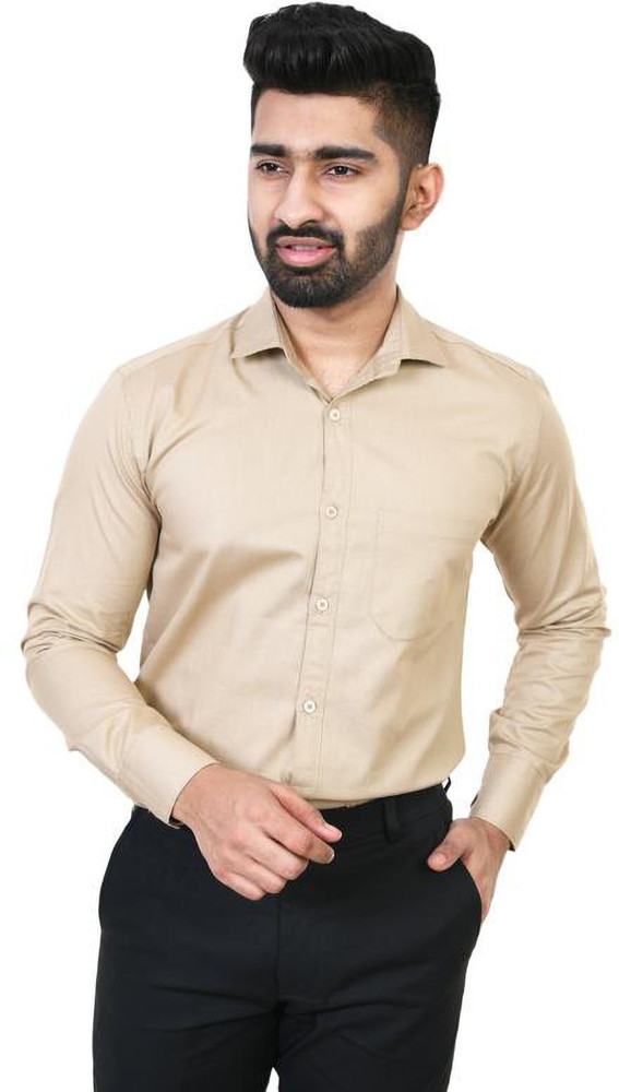 Mens cream formal shirt top