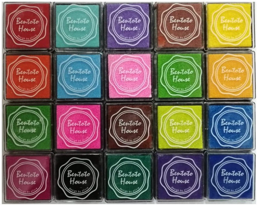 24 Colors Ink Pad Set, Fingerprint Ink Pad Nontoxic Washable Ink Stamp Pad