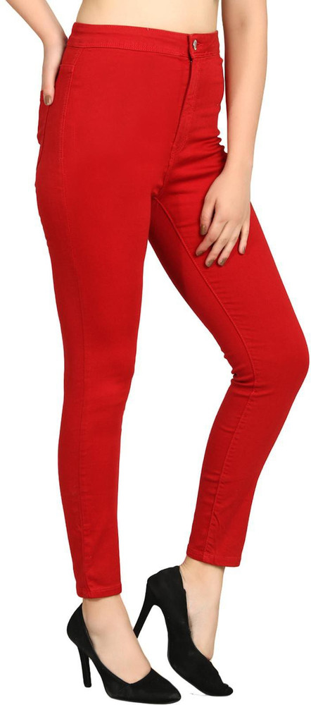 KOTTY Skinny Women Red Jeans