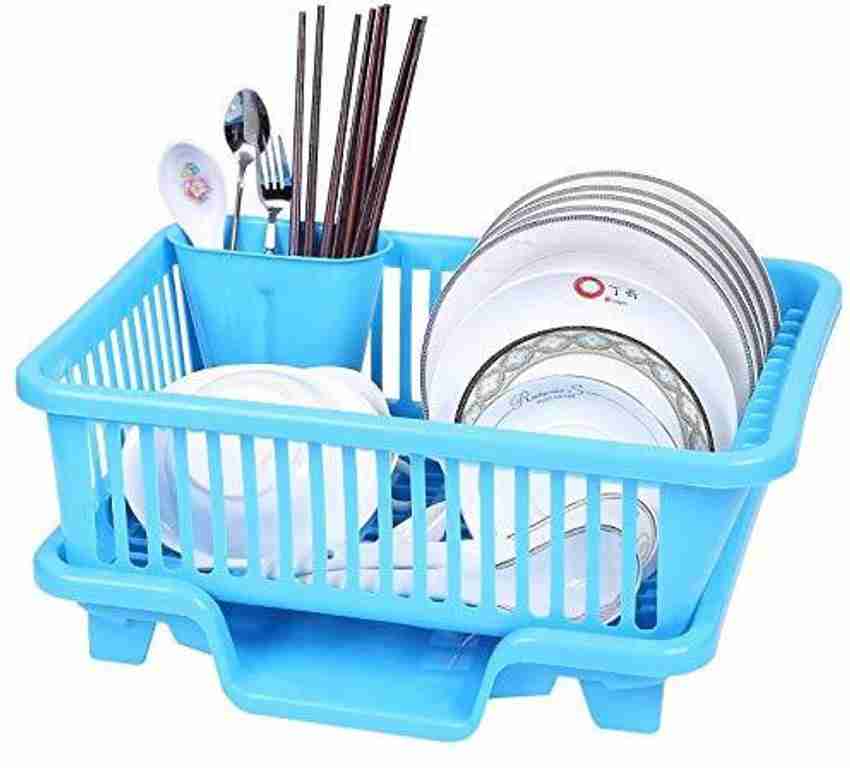 Large sink set dish rack drainer outlet