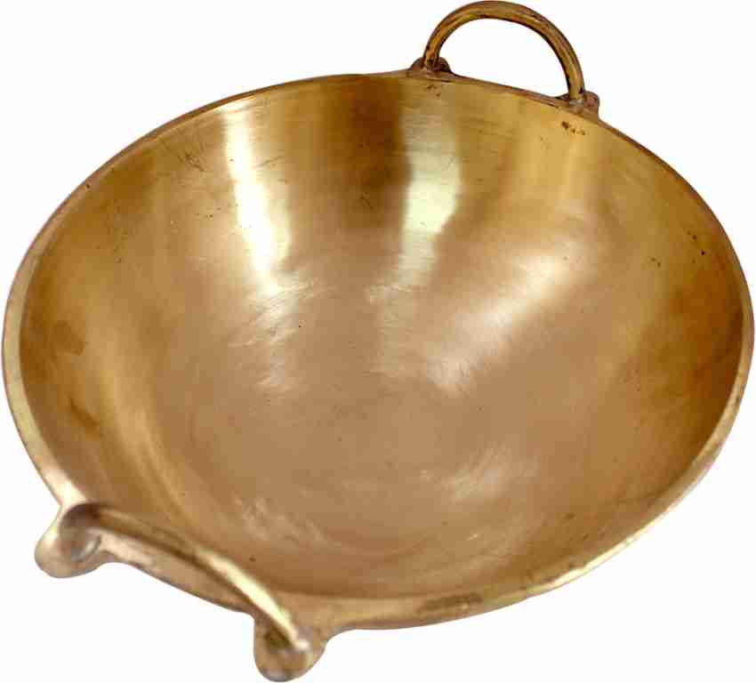 Heribay Kerala Handmade Cheenachatty Pure Brass Kadai Heavy bottom Wok  Kitchen Cookware (9 Inch Dia.),(1.5 Ltr. Capacity), Golden Color Kadhai 22  cm diameter 1.5 L capacity Price in India - Buy Heribay