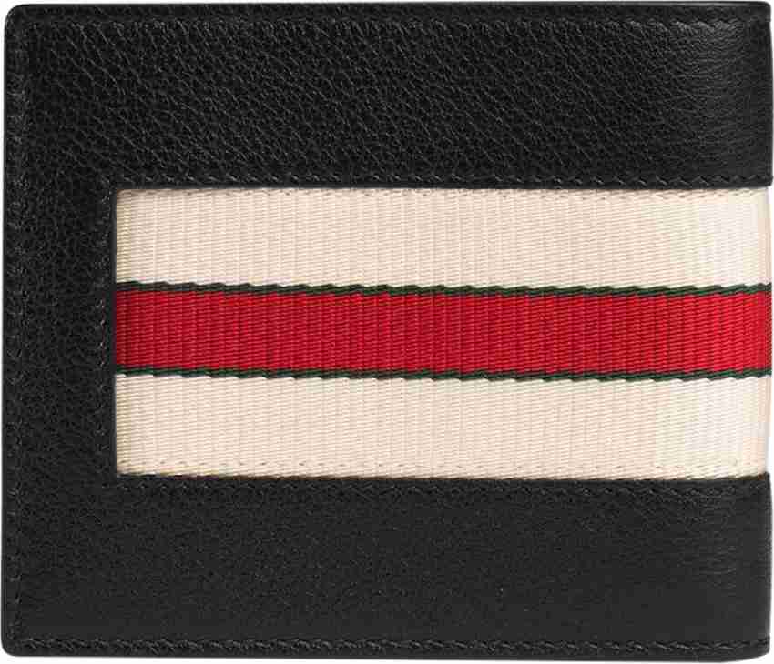 Gucci Logo Stripe-jacquard Leather Wallet in Black for Men