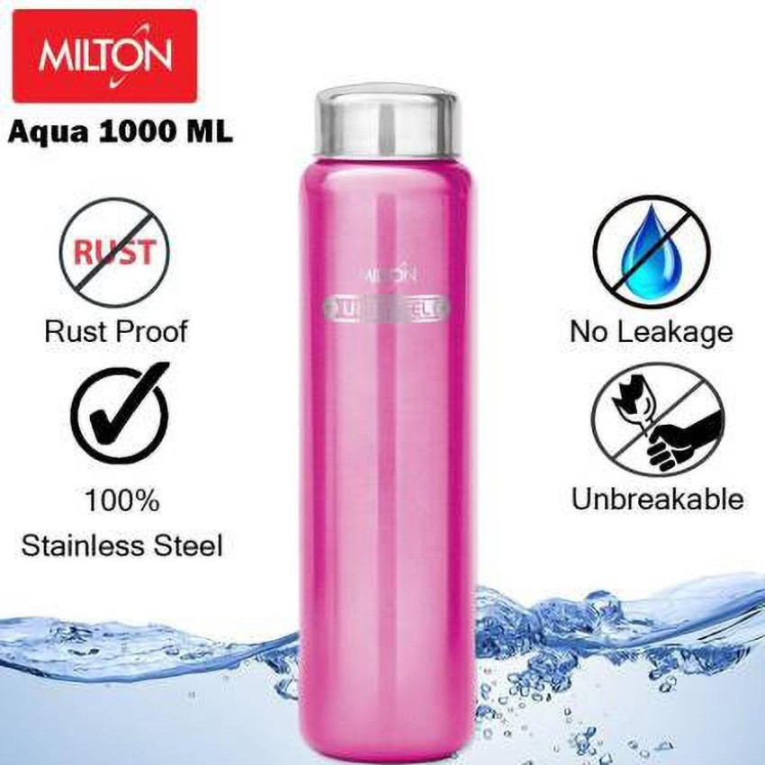 Milton Light Weight Aqua StainlessSteel Silver 750ML 1Pc Water Bottle,Leak  Proof