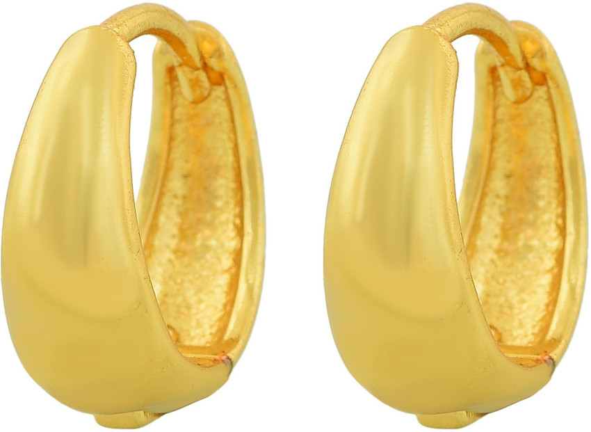 Plain round gold earrings discount