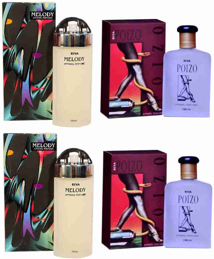 Buy RIYA Melody Black and Poizo Perfume 100ml Each Pack of 4